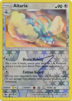 x1 Altaria - 80/111 - Rare - Reverse Holo Pokemon SM4 Crimson Invasion M/NM - Image 1