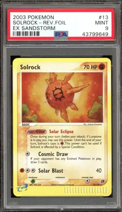 Pokemon Solrock EX Sandstorm Reverse Holo Rare #13 PSA 9 Mint - Image 1