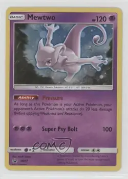 Mewtwo Holo Pokemon Sun & Moon Black Star Promo #SM77 00eu - Image 1