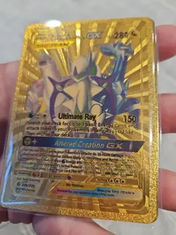 Arceus & Dialga & Palkia GX Gold Foil Fan Art Vinyl Collector Pokemon Card - Image 4
