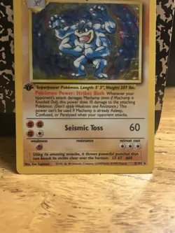 1999 Pokemon Set 1st Edition Machamp Holo #8/102 MP/HP - Image 3