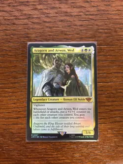 MTG LOTR Tales of Middle Earth Aragorn and Arwen, Wed Mythic FOIL NM/M PackFresh - Image 1