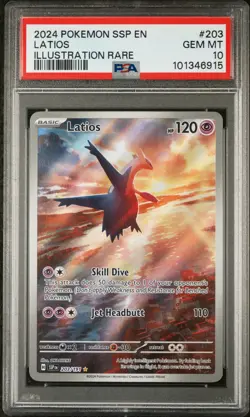 2024 POKEMON SSP EN-SURGING SPARKS ILLUSTRATION RARE #203 LATIOS PSA 10 - Image 1