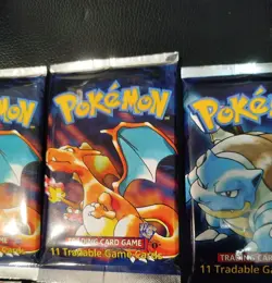 Pokemon 1st Edition Base Set- 2x Charizard & 4x Blastoise ART - 6 Booster Packs - Image 3