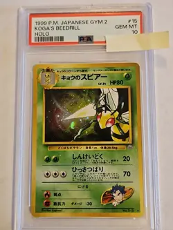 PSA 10 GEM MINT Koga'S Beedrill Japanese Gym 2 No. 15 Holo Rare Pokemon Card - Image 1