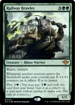 MTG Railway Brawler Foil NM Outlaws of Thunder Junction Magic 175 - Image 1