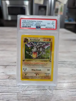 Pokemon TCG Aerodactyl Holo First edition Prerelease Promo 1/62 Pokemon (PSA 6) - Image 1