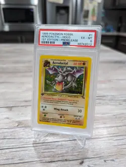 Pokemon TCG Aerodactyl Holo First edition Prerelease Promo 1/62 Pokemon (PSA 6) - Image 2