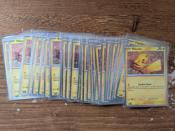 33X LOT Pokemon Temporal Forces Collector Chest Pikachu #051 Reverse Cosmos Holo - Image 1