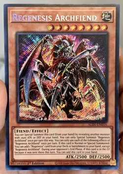 Yugioh Regenesis Archfiend ALIN-EN016 Secret Rare 1st Ed NM w/Tracking - Image 1