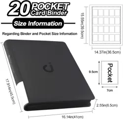 Trading Card Binder Ringless, 2000 Cards , 20 Pocket Pages, 5x4 Album - Image 3