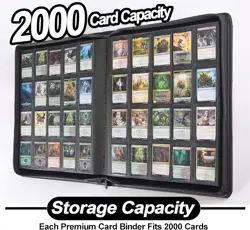 Trading Card Binder Ringless, 2000 Cards , 20 Pocket Pages, 5x4 Album - Image 4