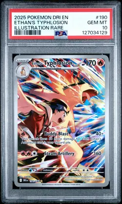 2025 Pokemon En-Destined Rivals #190 Ethan'S Typhlosion Illustration Rare PSA 10 - Image 1