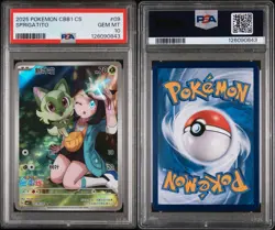 2025 POKEMON SIMPLIFIED CHINESE CBB1 C GEM PACK #09 SPRIGATITO PSA 10 - Image 1