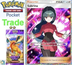 Pokemon TCG Pocket Trading Trade Trainer Sabrina [Full Art] Pack Genetic Apex A1 - Image 1
