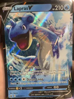 Pokemon TCG Lapras V Sword & Shield Base Set 049/202 Holo Ultra Rare NM/M - Image 1