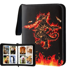 Trading Card Binder - 400 Pocket 4-Pocket Album with 50 Removable Sleeves & Zipp - Image 1