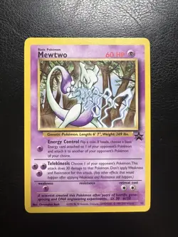 Mewtwo 12 Black Star Promo Rare Holo Pokemon Card WOTC Vintage - Near Mint - Image 1