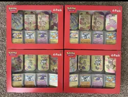 4 * Pokemon 4 Mini Tins + 4 Promo Cards Bundle - 151 SAMS CLUB - 32 packs total - Image 1