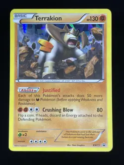 Terrakion BW71 Pokemon Black & White Black Star Promo Holo Card LP - Image 1