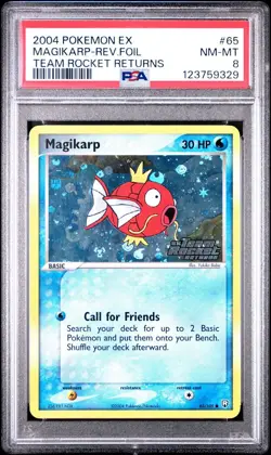 Pokemon Magikarp EX Team Rocket Returns Reverse Holo #65 PSA 8 - Image 2