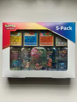 Pokemon TCG - Kanto Friends 5 Mini Tin Box Set (2021) - Sealed Costco Exclusive 820650100642 - Image 1