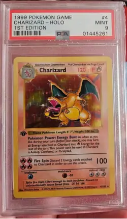 Pokemon Charizard Base Set Shadowless 1st Edition Holo Rare #4 PSA 9 - Image 1