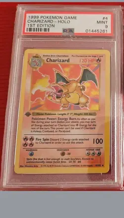 Pokemon Charizard Base Set Shadowless 1st Edition Holo Rare #4 PSA 9 - Image 3