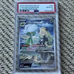 2025 Pokemon DRI EN Cynthia's Roserade 184/182 Illustration Rare PSA 10 - Image 1