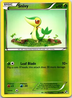 Pokemon TCG 2/114 Snivy Common Reverse Holo Black & White - Image 1