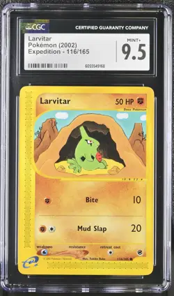 CGC 9.5 MINT+ Larvitar 2002 Expedition 116/165 Pokemon Card - Image 1