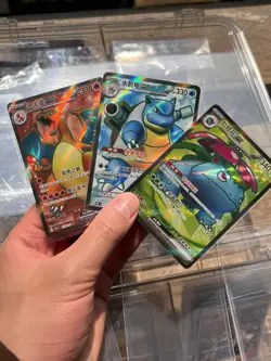Pokemon TCG Chinese 3 Card Charizard Venusaur Blastoise 3 ex Card SR NM - Image 1