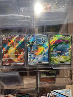 Pokemon TCG Chinese 3 Card Charizard Venusaur Blastoise 3 ex Card SR NM - Image 2