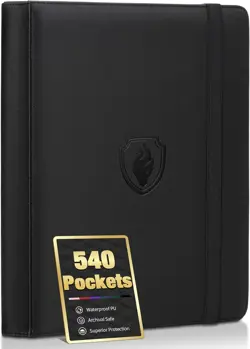 540-Card 9-Pocket Binder for TCG/MTG/YuGiOh - Premium PU Leather Black - Image 1