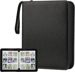 Trading Card Binder with Sleeves 9 Pocket Premium 720 Double Sided Pocket PU ... - Image 1