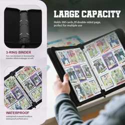 Trading Card Binder with Sleeves 9 Pocket Premium 720 Double Sided Pocket PU ... - Image 5