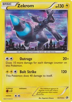 Zekrom 51/113 Legendary Treasures Holo Pokemon Card LP - Image 1