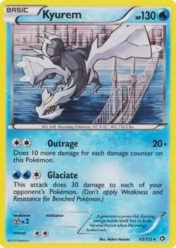 Kyurem 43/113 Legendary Treasures Holo Pokemon Card LP - Image 1