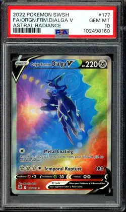 PSA 10 GEM MINT Origin Forme Dialga V 177/189 Alt Art Astral Radiance Pokemon - Image 1