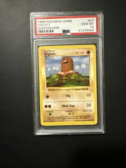 1999 Pokemon Base Set Shadowless Diglett 47/102 PSA 10 GEM MINT - Image 5