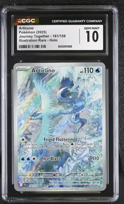 2025 POKEMON JOURNEY TOGETHER ARTICUNO ILLUSTRATION RARE 161/159 CGC 10 GEM MINT - Image 1