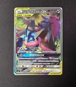 Pokemon T-Chinese TCG Sun&Moon Greninja & Zoroark-GX AS5A 199/184 SR Alt Art - Image 1