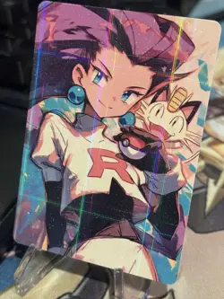 Custom Team Rocket Trainer Full Art Jessie Meowth ACG DIY Full Art Card - Image 2