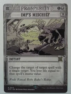 Imp's Mischief *Rare* Magic MtG x1 OTP Outlaws Breaking News - Image 1