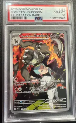 Pokemon TCG Destined Rivals Team Rockets Houndoom Card 191/182 PSA 10 - Image 1