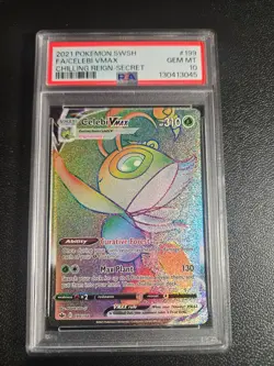 2021 Pokemon SWSH Chilling Reign Celebi VM #199/198 PSA 10 - Image 1