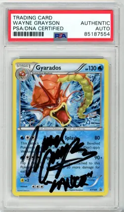 PSA Signed Wayne Grayson Pokemon TCG Gyarados XY109 Black Star Promo XY Holo - Image 1