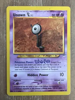 Unown L 86/105 Common Neo Destiny Unlimited Pokemon HP 2002 Vintage WOTC - Image 1