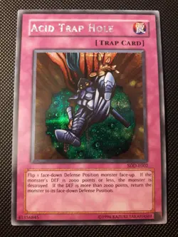 Yu-Gi-Oh! Acid Trap Hole, SDD-E002, Secret Rare, 2nd Edition, English, Good - Image 1