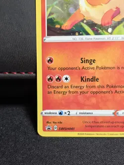 Pokemon Flareon SWSH041 Sword Shield Black Star Promo Cosmo Holo - Image 5